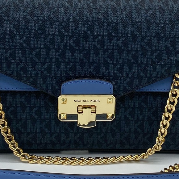MICHAEL KORS KINSLEY MD SHOULDER FLAP FRCH BLUE MT - Picture 15 of 16